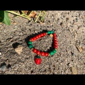 Strawberry Inspired Lava Bead Diffuser Bracelet
